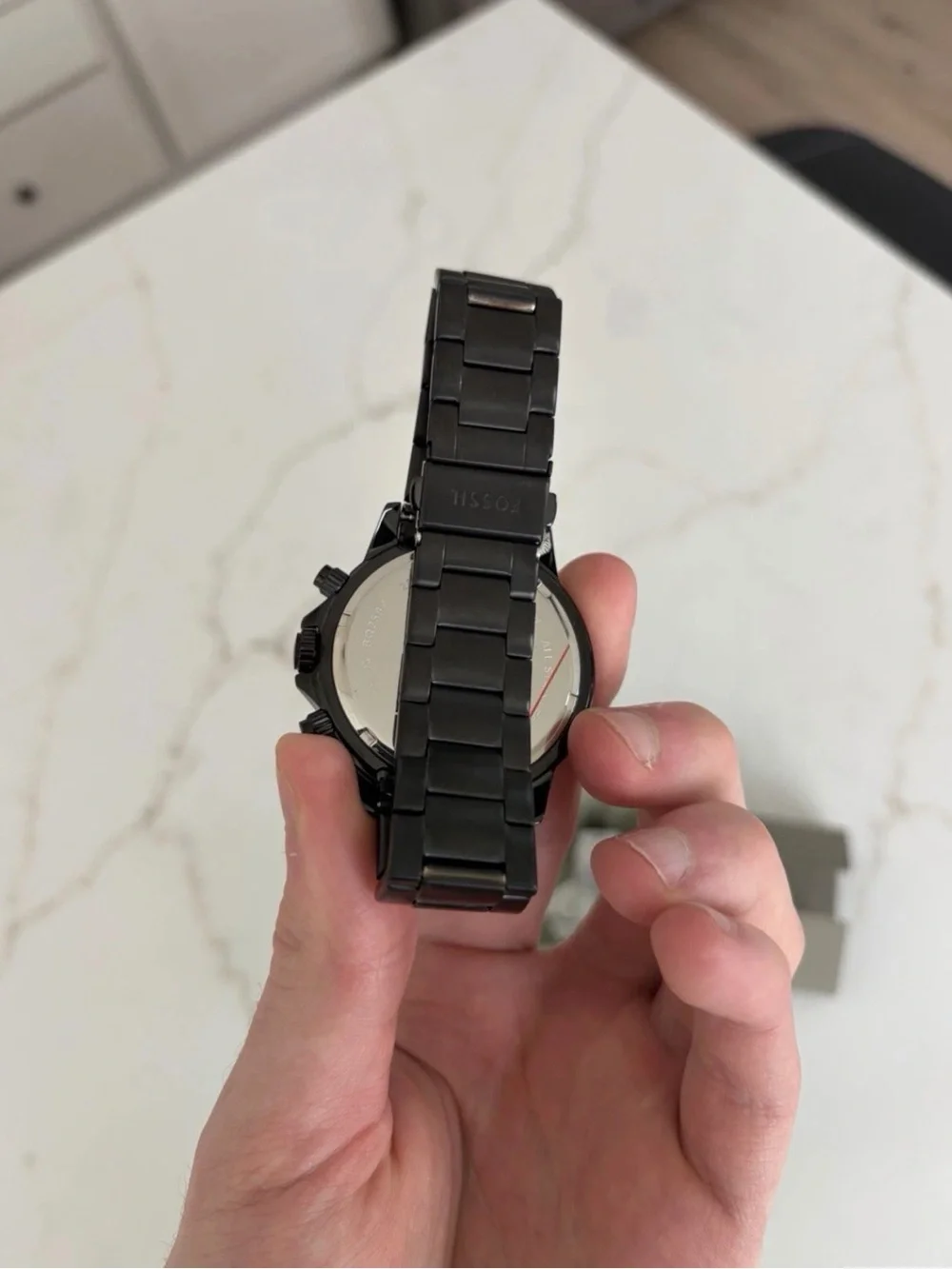 Fossil Black Men's Stainless Steel Chronograph Watch